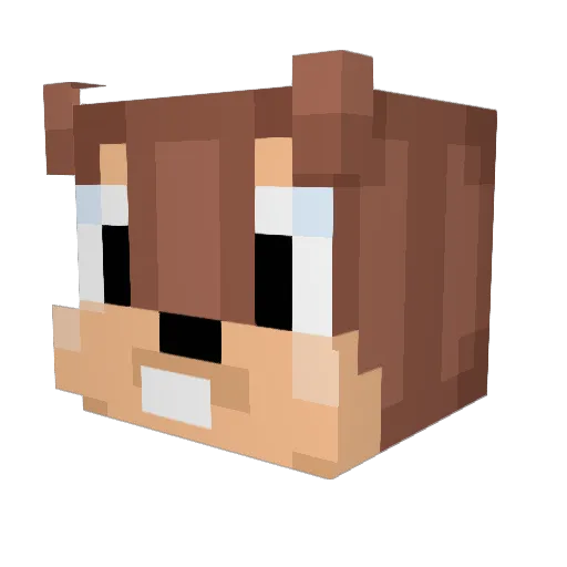 TreeRodent Minecraft avatar head, 3D render
