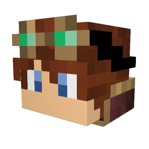 Treefaices Minecraft avatar head, 3D render