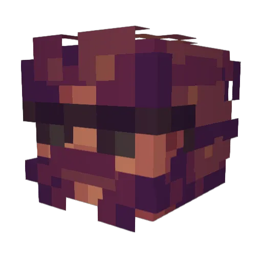 Treeix Minecraft avatar head, 3D render