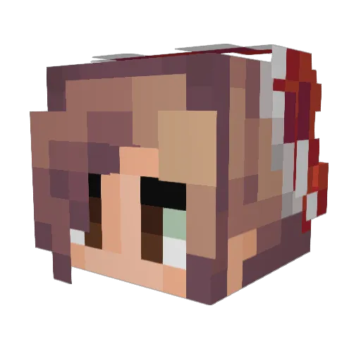 Treerfchan Minecraft avatar head, 3D render