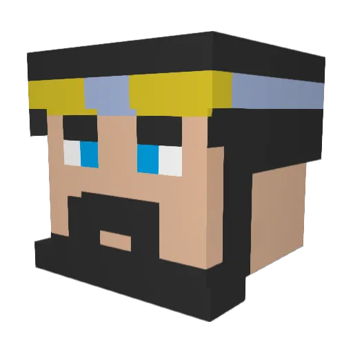 Trejgon Minecraft avatar head, 3D render