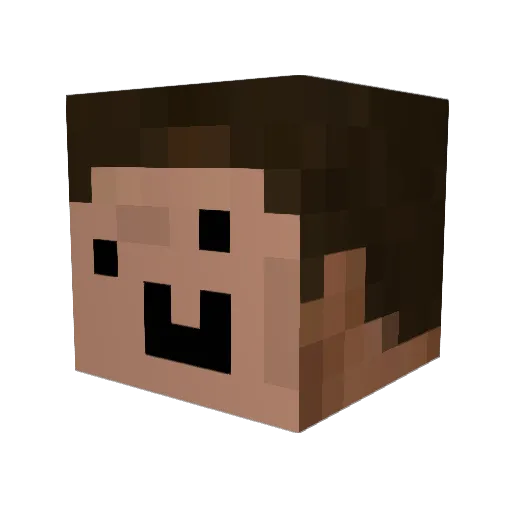 Trejkr Minecraft avatar head, 3D render