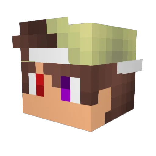 Trekinandor Minecraft avatar head, 3D render