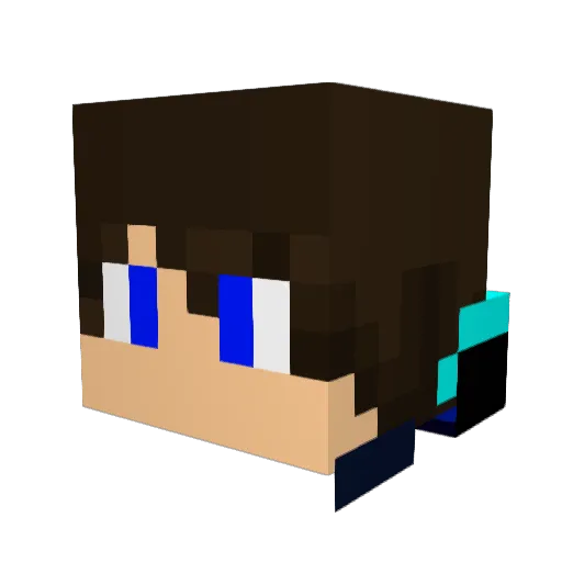 Trekkervee Minecraft avatar head, 3D render