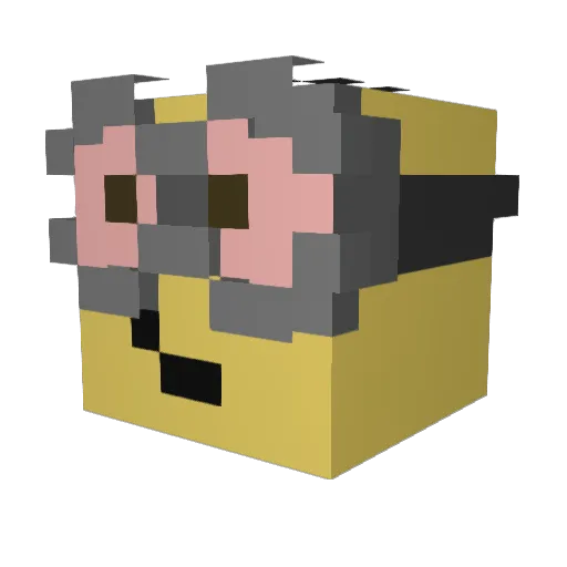 Trembc Minecraft avatar head, 3D render