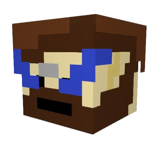 Trembloc Minecraft avatar head, 3D render