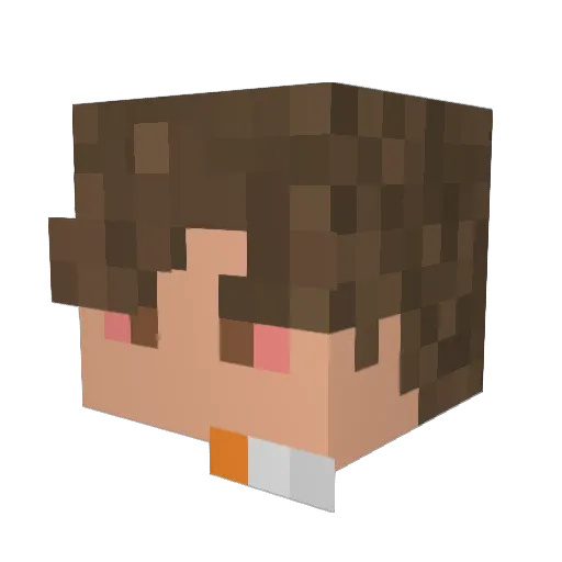 TrenchLesss Minecraft avatar head, 3D render