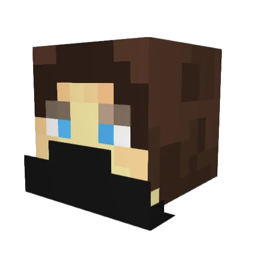 Trencote Minecraft avatar head, 3D render