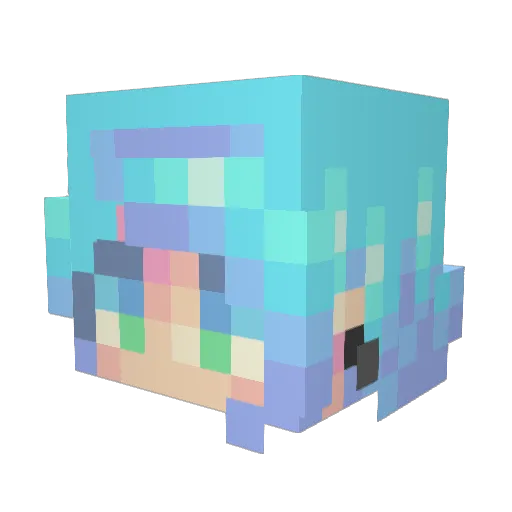 Treniix Minecraft avatar head, 3D render