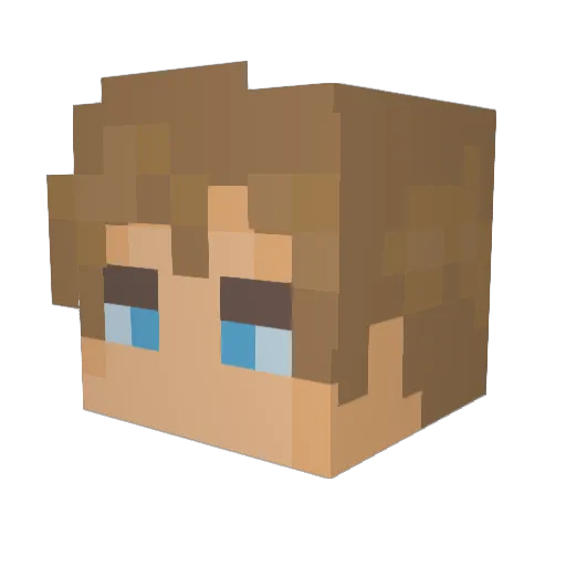 Trentachi Minecraft avatar head, 3D render