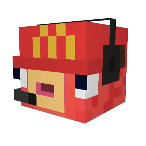 TrepidFelipe Minecraft avatar head, 3D render