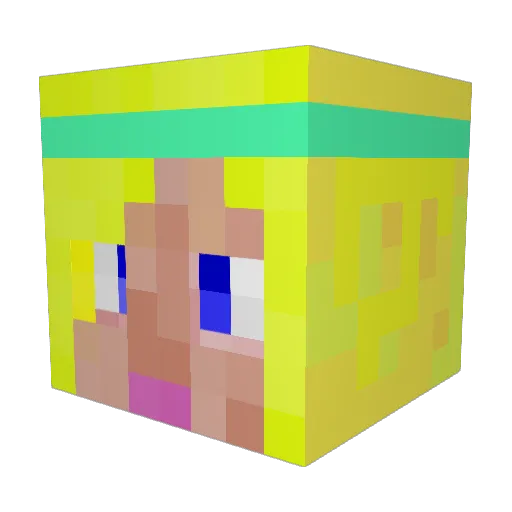 Tresah Minecraft avatar head, 3D render
