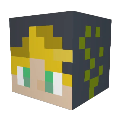 TrevThumb Minecraft avatar head, 3D render