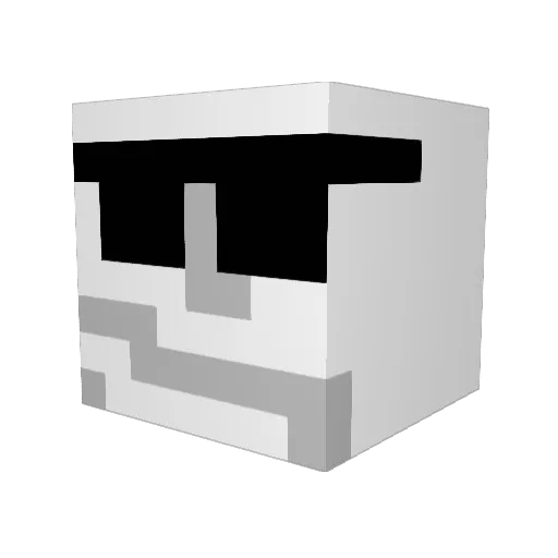 TrevitaCCXR Minecraft avatar head, 3D render