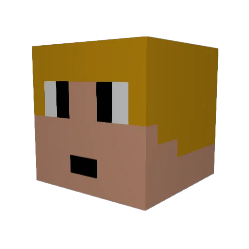 Treydor Minecraft avatar head, 3D render