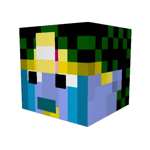 Treytato Minecraft avatar head, 3D render