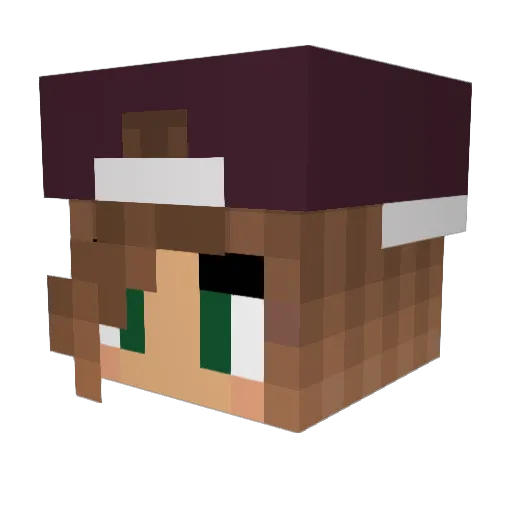 Trezora Minecraft avatar head, 3D render