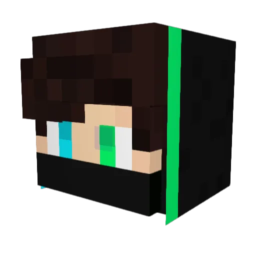 Tri10x Minecraft avatar head, 3D render