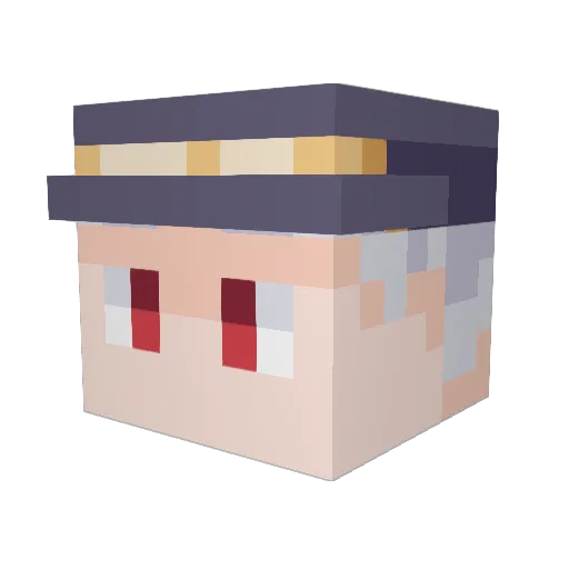 TriaScarlix Minecraft avatar head, 3D render