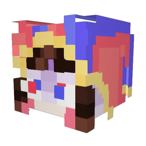 Trianggle Minecraft avatar head, 3D render