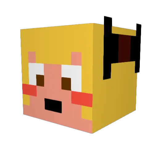 Triazyze Minecraft avatar head, 3D render