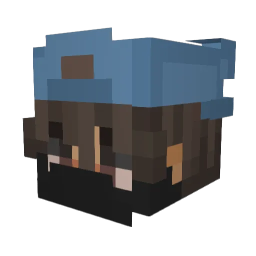 Triback Minecraft avatar head, 3D render