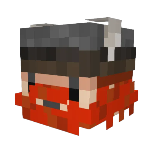Triborito Minecraft avatar head, 3D render