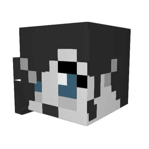 Tribot Minecraft avatar head, 3D render
