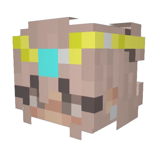TriceratopsGirl Minecraft avatar head, 3D render