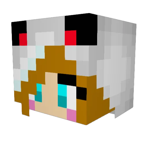Tricia77 Minecraft avatar head, 3D render