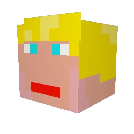 Trick360YT Minecraft avatar head, 3D render