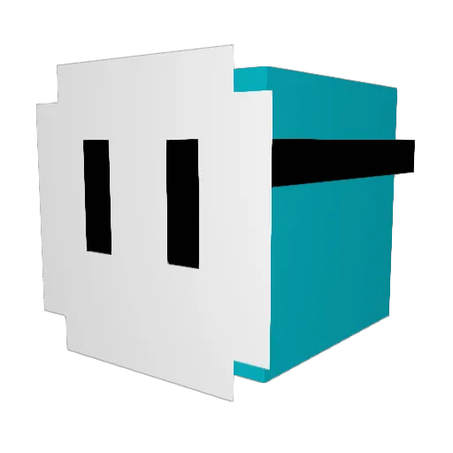 Trickato Minecraft avatar head, 3D render