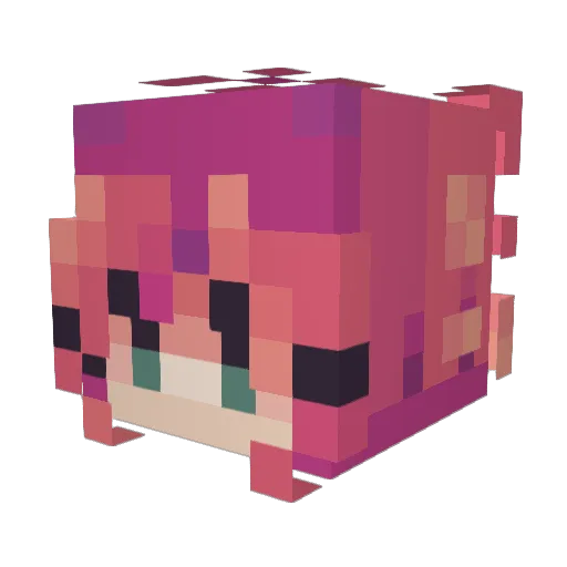 Tricksutress Minecraft avatar head, 3D render