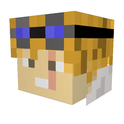 Tricky22 Minecraft avatar head, 3D render