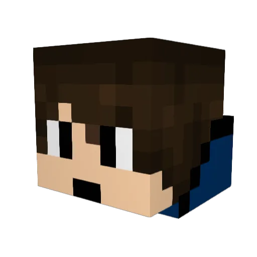 TrickyKami Minecraft avatar head, 3D render