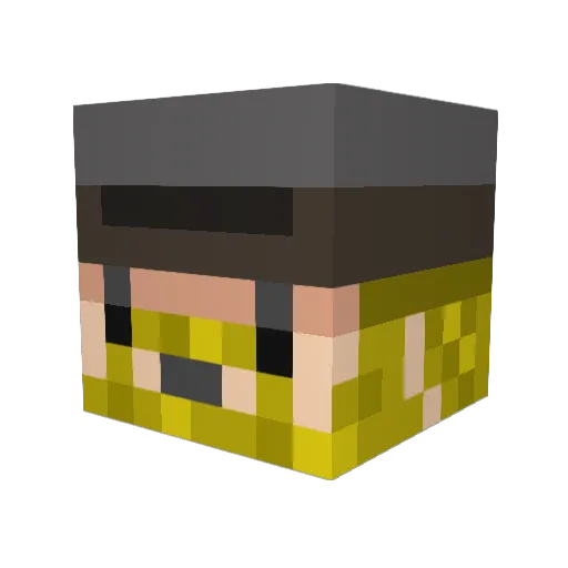 TrickyRicardo Minecraft avatar head, 3D render