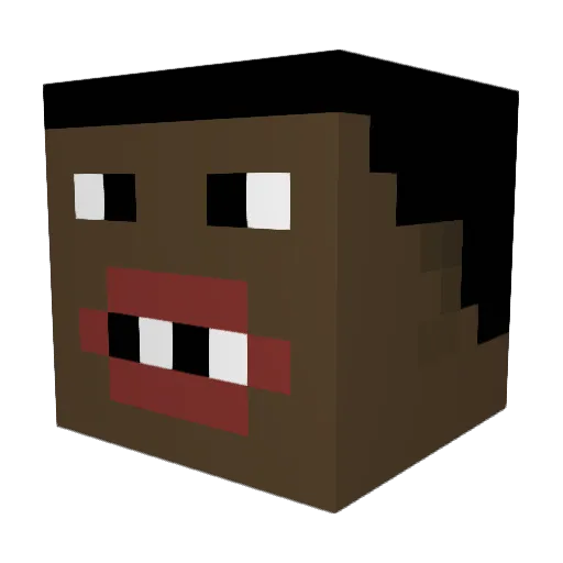 Trickyhehe Minecraft avatar head, 3D render