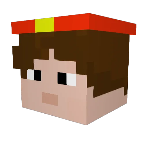 Trickyvv2 Minecraft avatar head, 3D render
