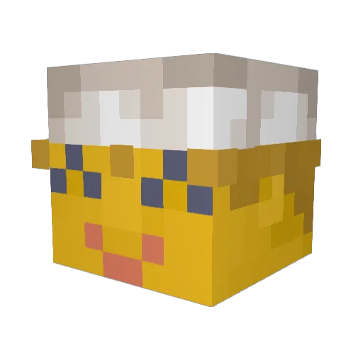 Trickyyyyyyy Minecraft avatar head, 3D render