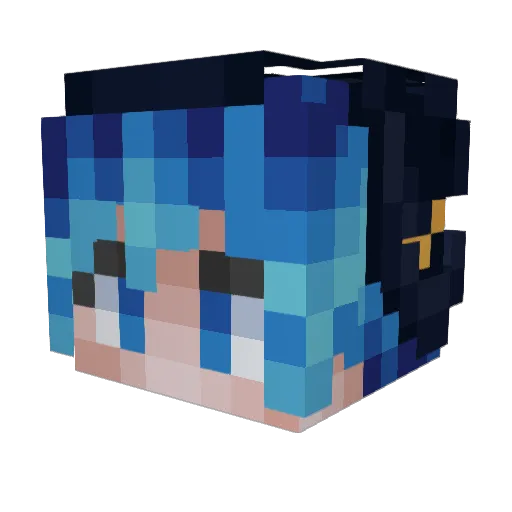 Tridelta Minecraft avatar head, 3D render