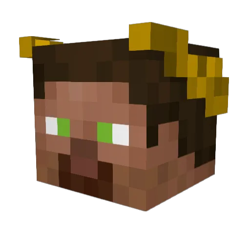 TridentBound_ Minecraft avatar head, 3D render