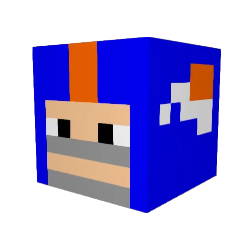 Triego Minecraft avatar head, 3D render