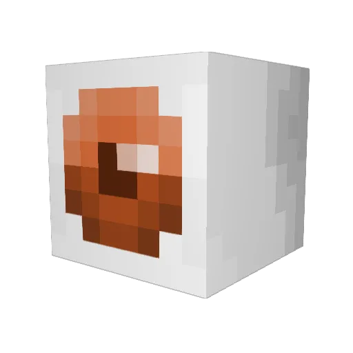 Trigeminal Minecraft avatar head, 3D render