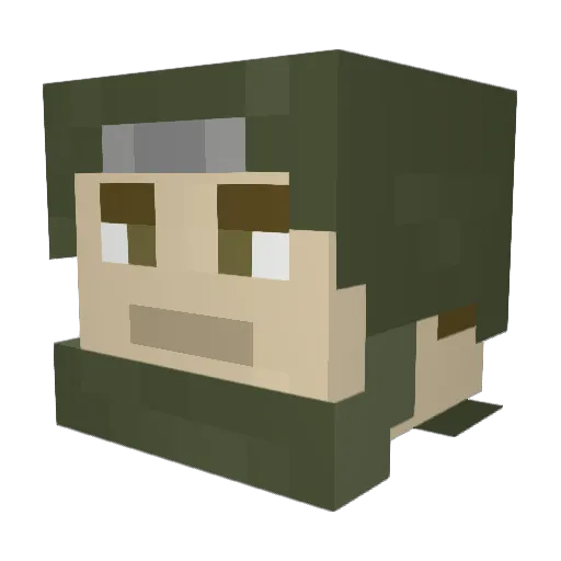TriggaHappy Minecraft avatar head, 3D render