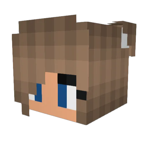 TriggerFingerGal Minecraft avatar head, 3D render