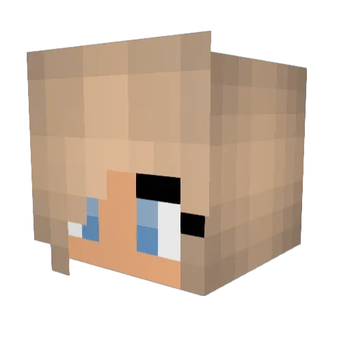 TriggeredHeart Minecraft avatar head, 3D render