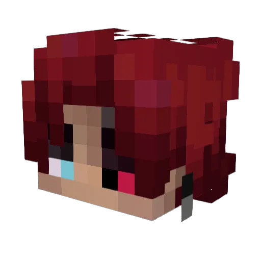 TrigunXOXO Minecraft avatar head, 3D render