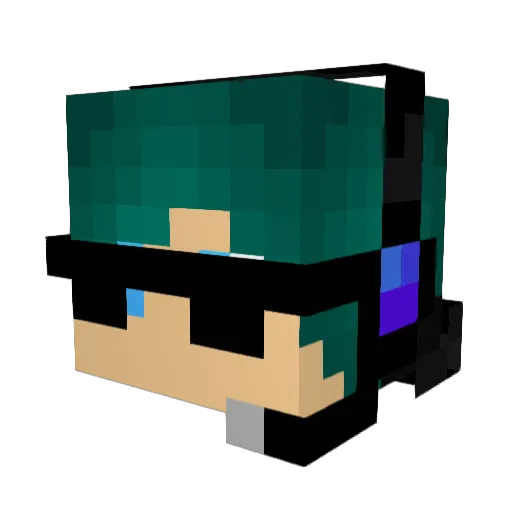 Trigus Minecraft avatar head, 3D render
