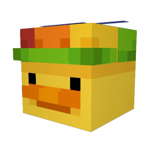 Triicube Minecraft avatar head, 3D render