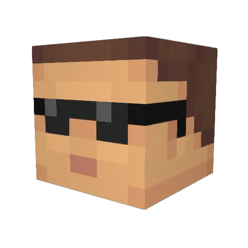 TrikMaster Minecraft avatar head, 3D render